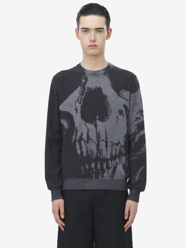 ALEXANDER MCQUEEN - Merino Wool Exploded Skull Jumper - Item 818835Q1BC04358